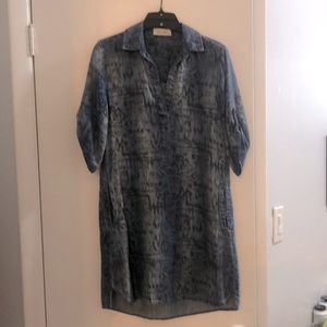 Bella Dahl Ikat Chambray Shirt Dress; size XS